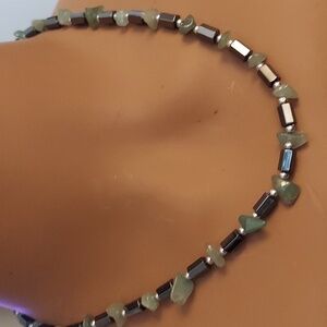Jade & Hematite Beaded Necklace